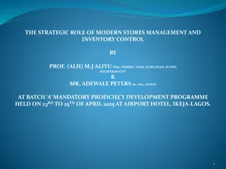 The Strategic Role of Modern Stores Management and Inventory Control