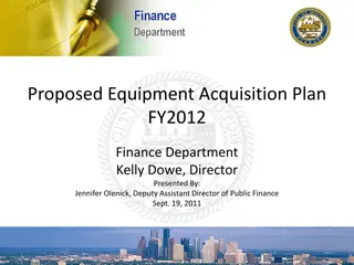 Proposed Equipment Acquisition Plan FY2012 - Overview and Funding Sources