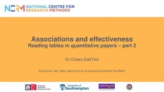 Reading Tables for Associations and Effectiveness in Quantitative Research