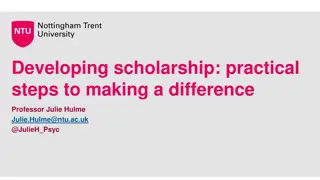 Practical Steps for Developing Scholarship and Making a Difference
