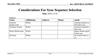 IEEE 802.11-24/1982r0 Sync Sequence Selection Considerations