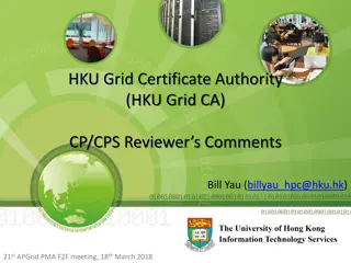 HKU Grid Certificate Authority HKU.Grid.CA CP/CPS Review