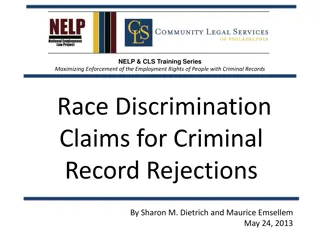 Maximizing Employment Rights for People with Criminal Records - Enforcement Guidance