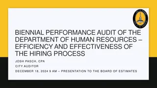 Department of Human Resources Hiring Process Performance Audit Findings