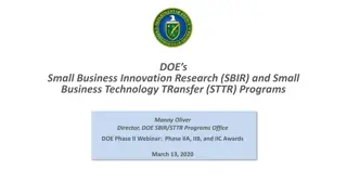 DOE SBIR/STTR Programs: Phase II Webinar Awards Overview