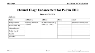 Enhancing P2P Channel Usage in Next-Gen WLAN Systems