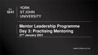 Practising Mentoring in Mentor Leadership Programme at York St John University