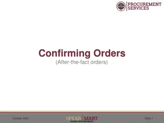 Understanding Confirming Orders and Procurement Policies