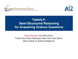 Structured Reasoning for Answering Science Questions with TableILP