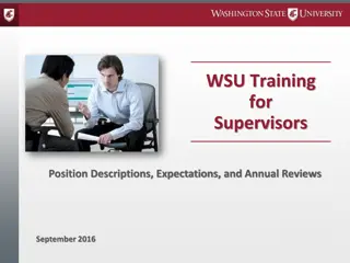 Effective Performance Management for Supervisors: Position Descriptions, Expectations & Reviews