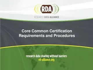 Certification Requirements and Procedures for Data Repositories