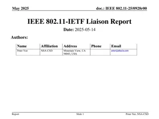 IEEE 802.11-IETF Liaison Report May 2025