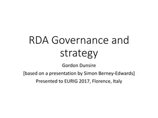 RDA Governance and Strategy Overview: Journey, Model, Committees