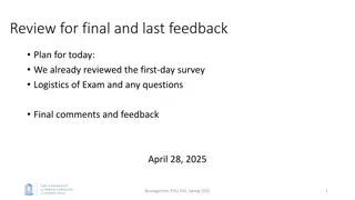 Final Exam Review and Feedback for POLI 203 Spring 2025
