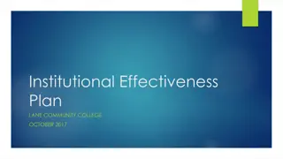 Lane Community College Institutional Effectiveness Plan Overview