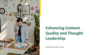 Enhancing Content Quality and Thought Leadership Workshop for Zinnov Teams