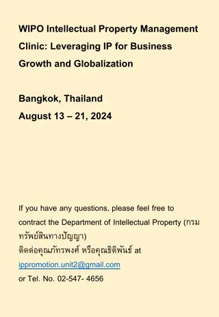 WIPO Intellectual Property Management Clinic in Bangkok, Thailand