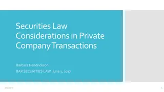 Understanding Securities Law in Private Company Transactions