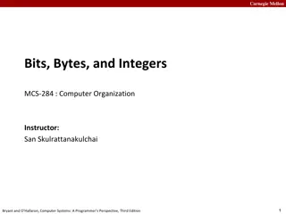 Understanding Computer Organization at Carnegie Mellon: Bits, Bytes, and Integers