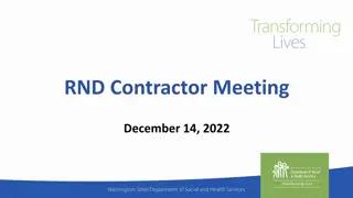 December 14, 2022 RND Contractor Meeting Agenda and Information