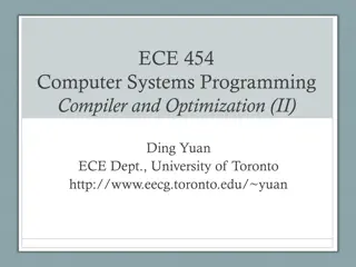 Advanced Compiler Optimization Techniques - ECE.454 Programming Course Recap