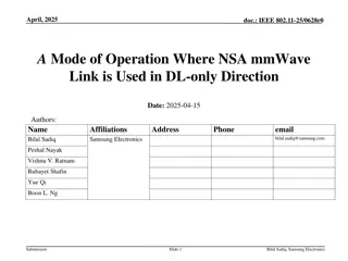 NSA mmWave DL-Only Mode in IEEE 802.11-25/0628r0 - April 2025