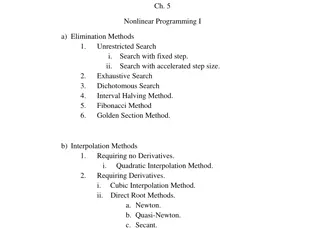 Nonlinear Programming Methods for Optimization