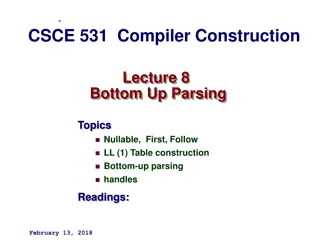 Advanced Concepts in Compiler Construction: First, Follow, and Nullable Calculations