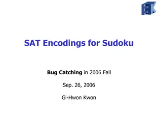 SAT Encodings for Sudoku: Bug Catching in 2006
