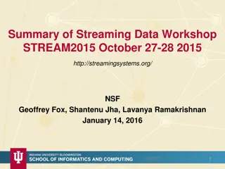 Workshop on Streaming Data Overview - STREAM2015 Insights