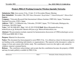 Advanced UWB Technologies for Wireless Networks: November 2021 Update