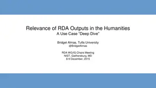 Exploring RDA Outputs in Humanities through Use Case Analysis