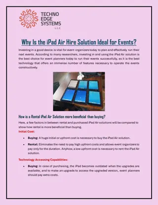 Why is The iPad Air Hire Solution Ideal for Events?
