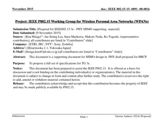 IEEE 802.15-15-0891-00-003e Proposal for PHY MIMO Support - November 2015