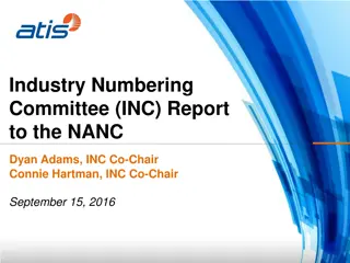 Industry Numbering Committee Report - Resolving NANP Numbering Issues