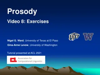 Exploring Prosody: Perception and Production Exercises