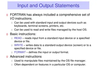 FORTRAN I/O Statements: Comprehensive Guide and Syntax Overview