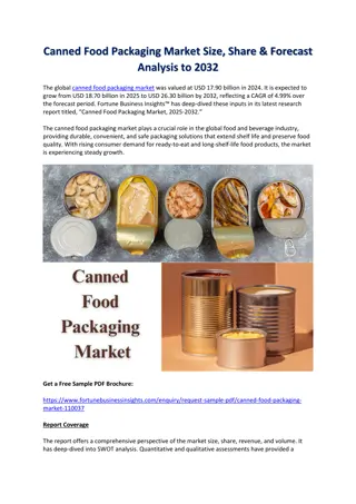 Canned Food Packaging Market Size, Share & Forecast Analysis to 2032