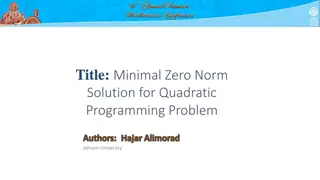 Zero Norm Solution for Quadratic Programming Problem