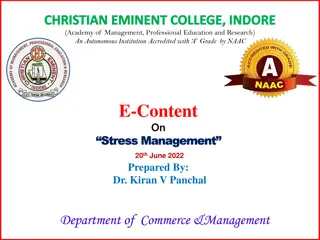 Effective Stress Management Strategies at Christian Eminent College, Indore