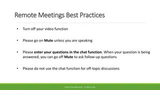 Optimizing Remote Meetings: Best Practices and Student Data Group Agenda