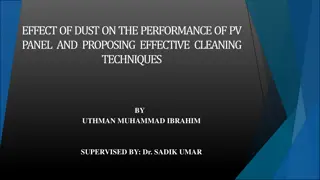 Effect of Dust on PV Panel Performance and Cleaning Techniques