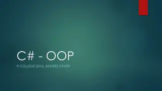 Object-Oriented Programming in C# College 2016