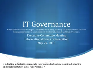 Strategic Approach to Information Technology Planning at Cal Poly Pomona