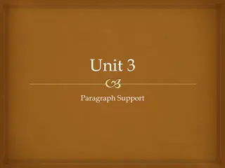 Techniques of Paragraph Development and Support