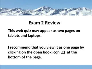 Exam 2 Review: Study Ideas and Major Topics