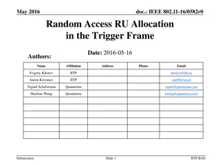 IEEE 802.11-16/0582r0 Random Access RU Allocation