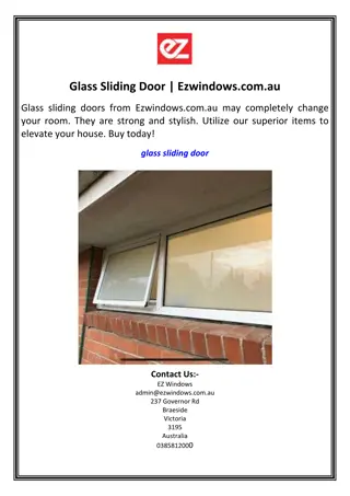 Glass Sliding Door | Ezwindows.com.au