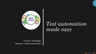 Easy Test Automation with F.I.R.S.T. Principles and Testerum Presentation