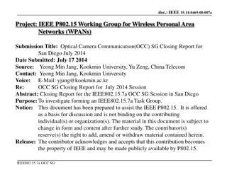 Optical Camera Communication Study Group Report